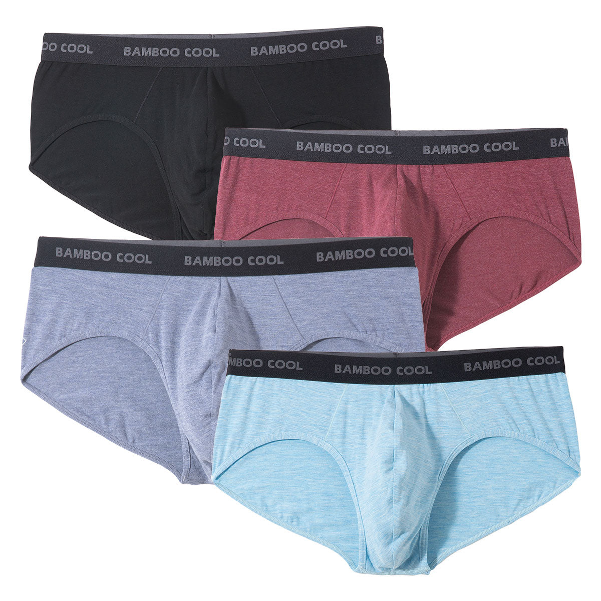 BAMBOO COOL Men's Underwear Boxer Briefs Soft Breathable Bamboo Underwear 4  Pack