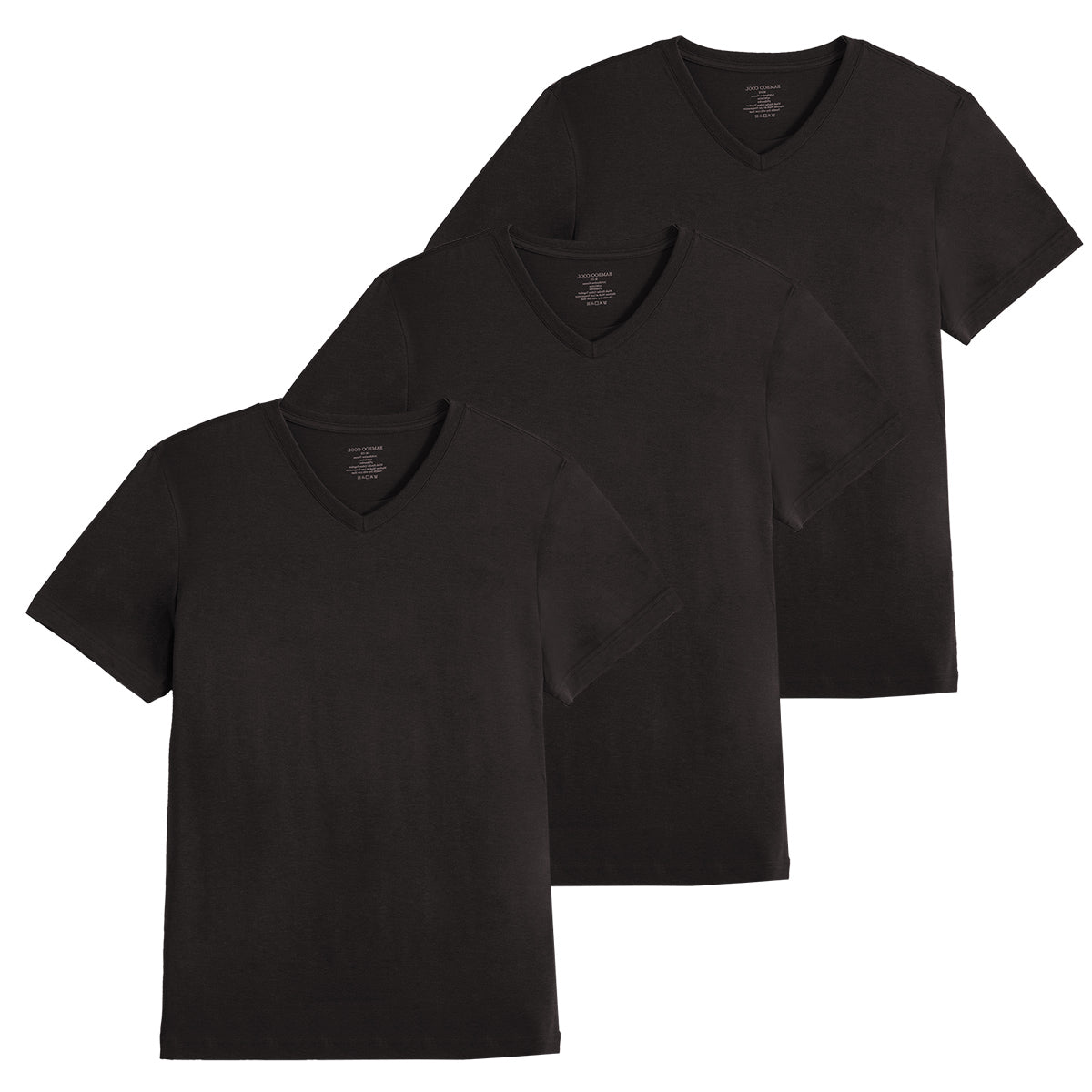 Men's T-Shirts Solid Short Sleeve V-Neck Black 3 Pcs – BAMBOO COOL Apparel